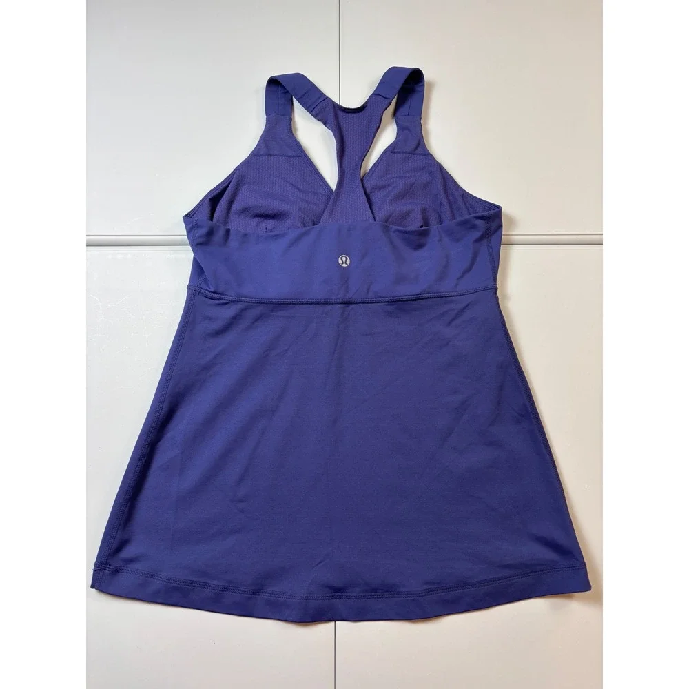 Lululemon‎ Deep Breath Tank Top Women Size 8 Blue Racerback Athletic Yoga